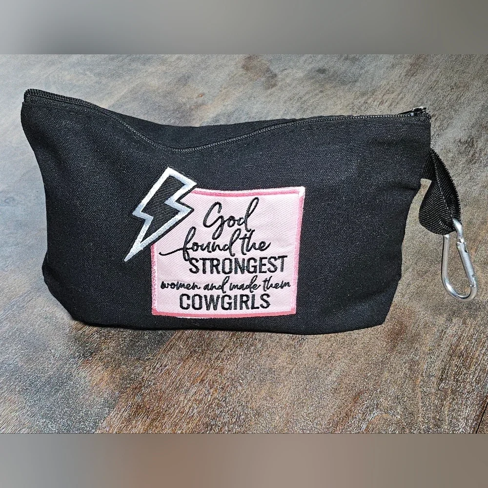 NWT Black Western Pencil / makeup Bag Pounch